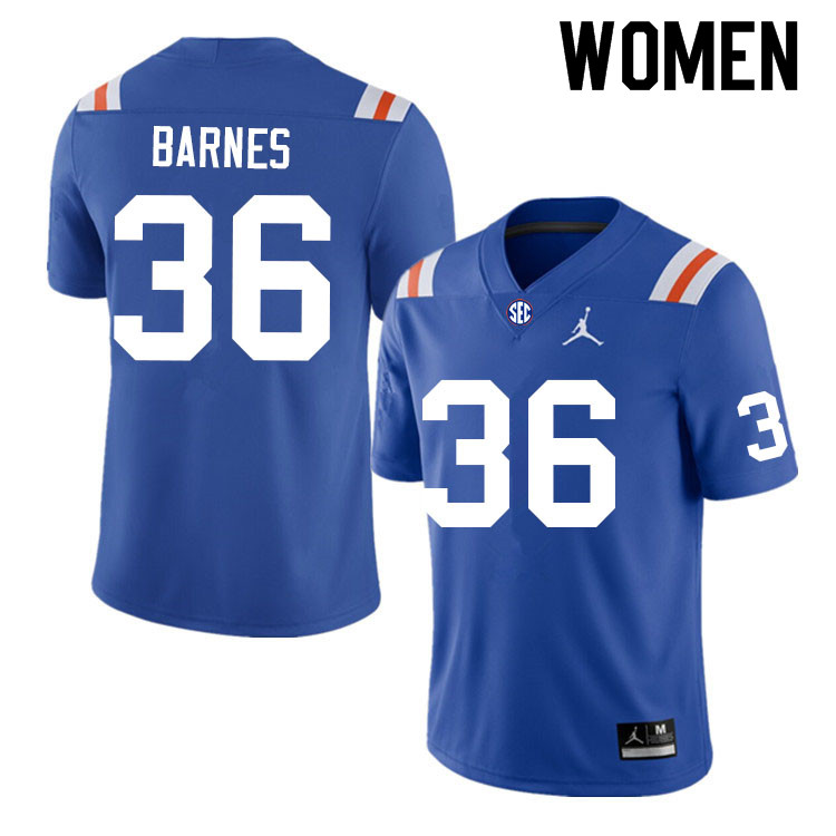 Women #36 Cornelius Barnes Florida Gators College Football Jerseys Sale-Throwback - Click Image to Close